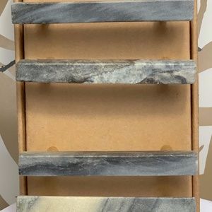 Brass and Stone drawer pulls- Set of 4- 3 1/2 inch